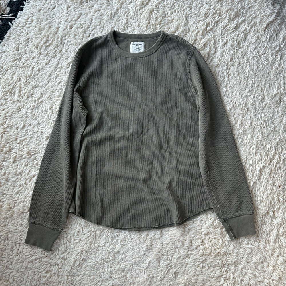 Buck Mason Men's Vintage Thermal Root Venice Green Wash AS IS